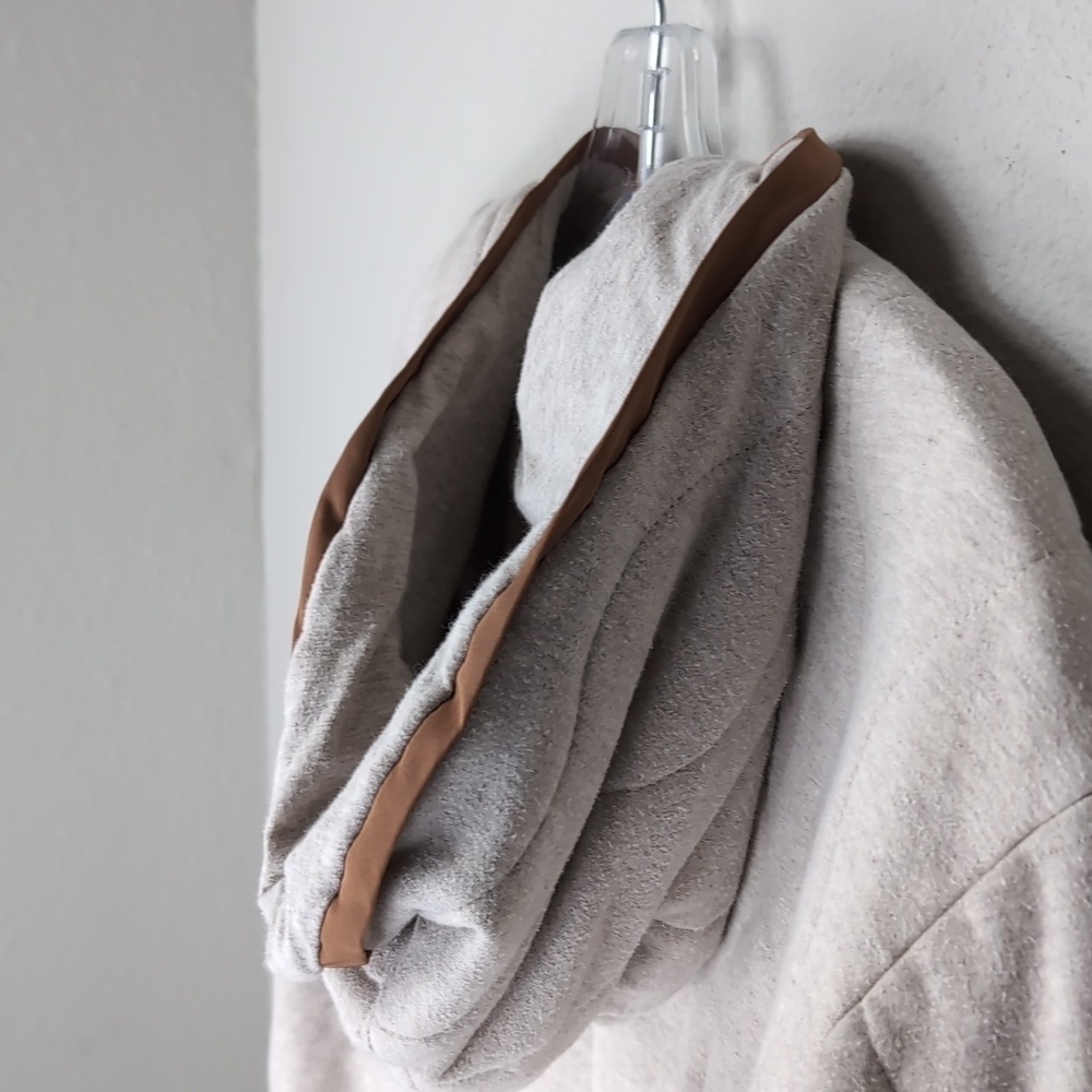 Spiritual Gangster Hooded Jacket Women's XS Cream Brown Sweatshirt TOWER SHELF 2 - Picture 15 of 16
